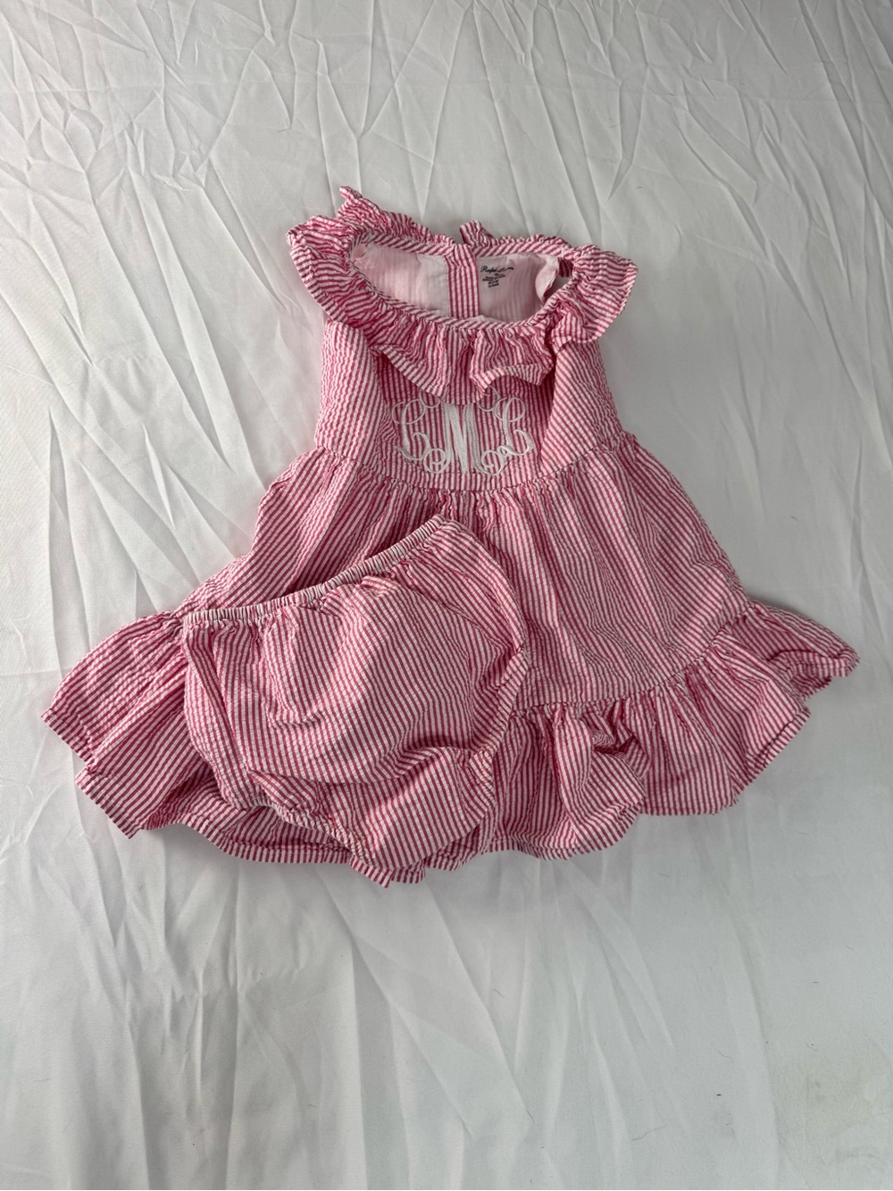 Baby Ralph Lauren Pink And White Monogram 2 Pc (LmL)